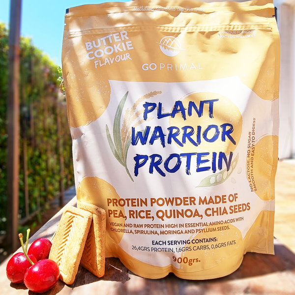 GoPrimal-Plant Warrior Protein. Vegan Protein With Superfoods - Butter Cookie Flavour - Bilde 3