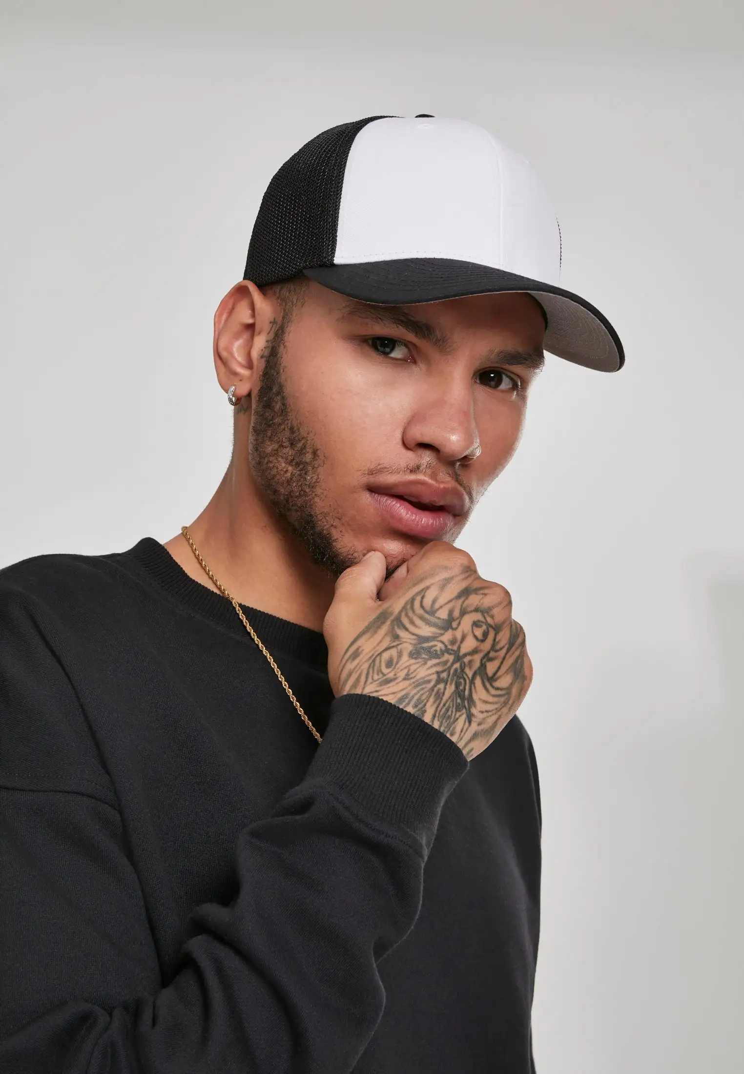 KreativProfilering Flexfit Caps 6511CF Black/White L/XL - Bilde 5