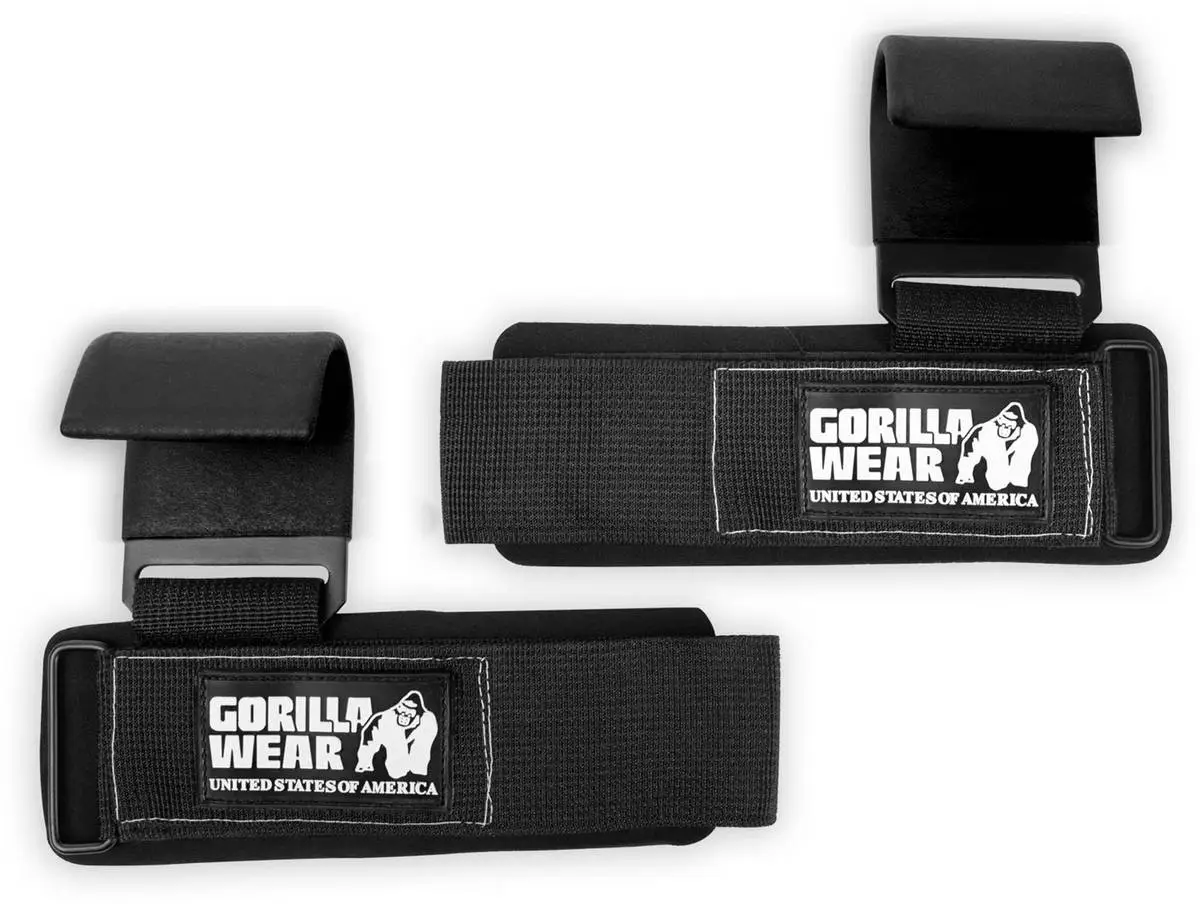 Fitnessgrossisten Gorilla Wear - Weight Lifting Hooks, Black/White Weight Lifting Hooks, Black/White - Bilde 2