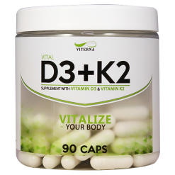 Fitnessgrossisten Viterna Vital D3+K2, 90 Caps