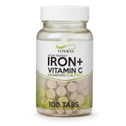 Fitnessgrossisten Viterna Vital Iron+Vitamin C, 100 Tabs Vegansk