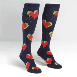SockItToMe Knee High Funky - Pixelated Hearts