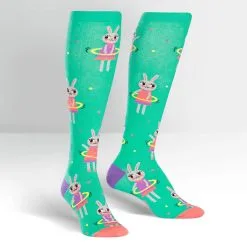SockItToMe Knee High Funky - Hula Hoopin Bunnies