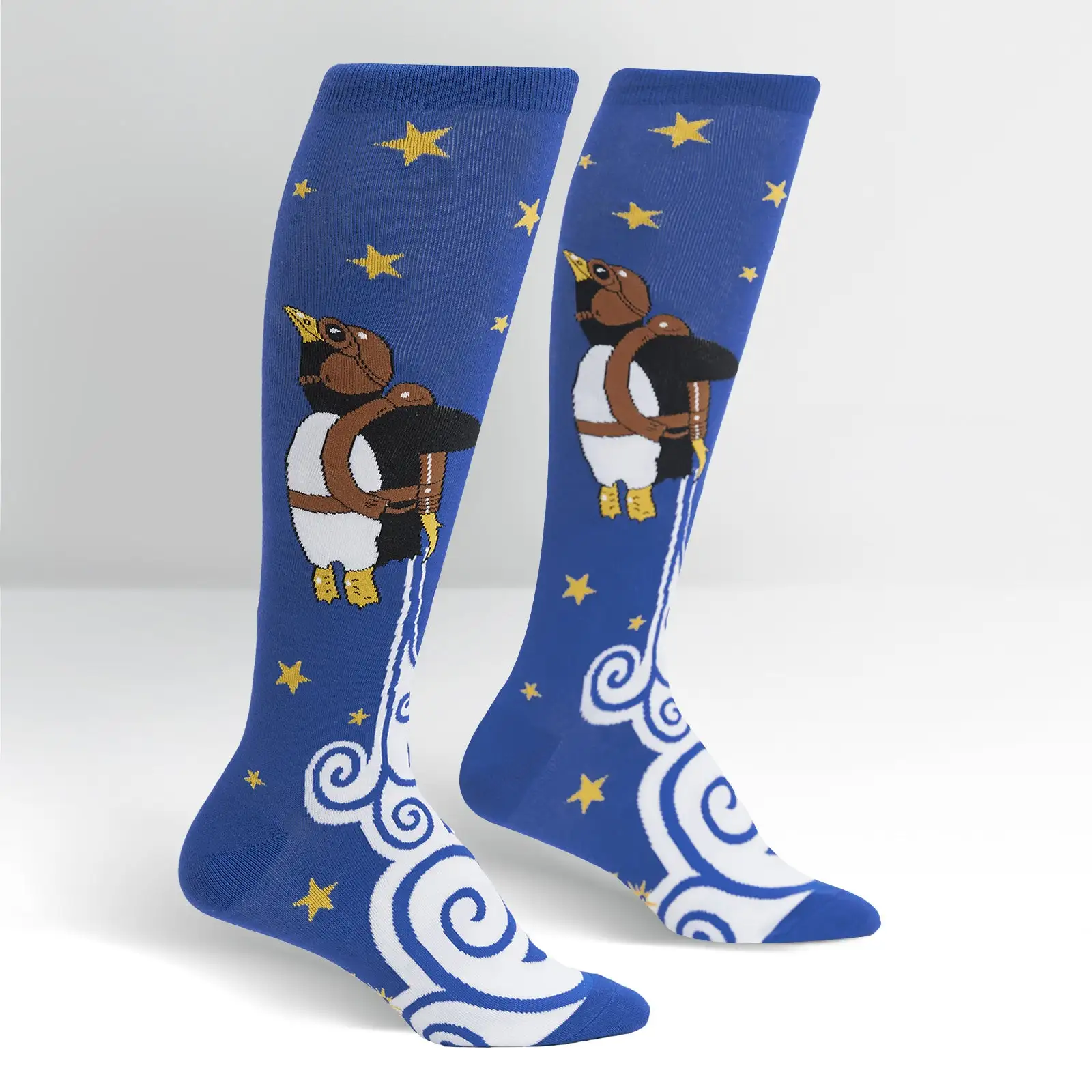 SockItToMe Knee High Funky - Penguin Taking Flight