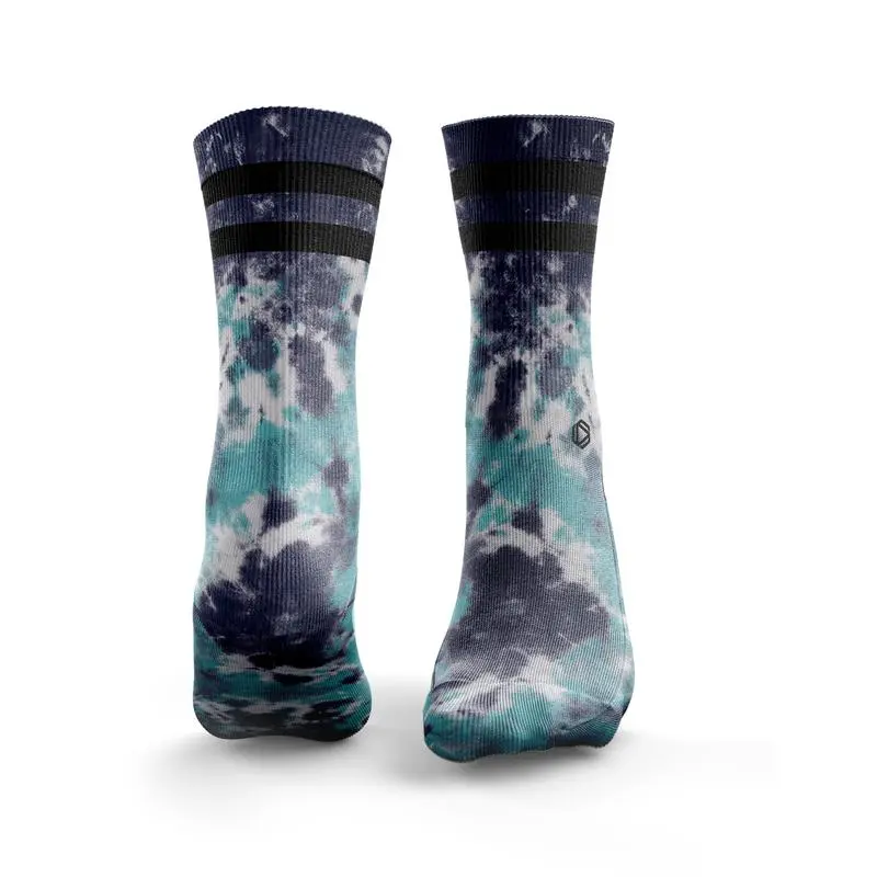 Hexxee Mens - Tie Dye 2 Stripe (Dark Blue / Teal)