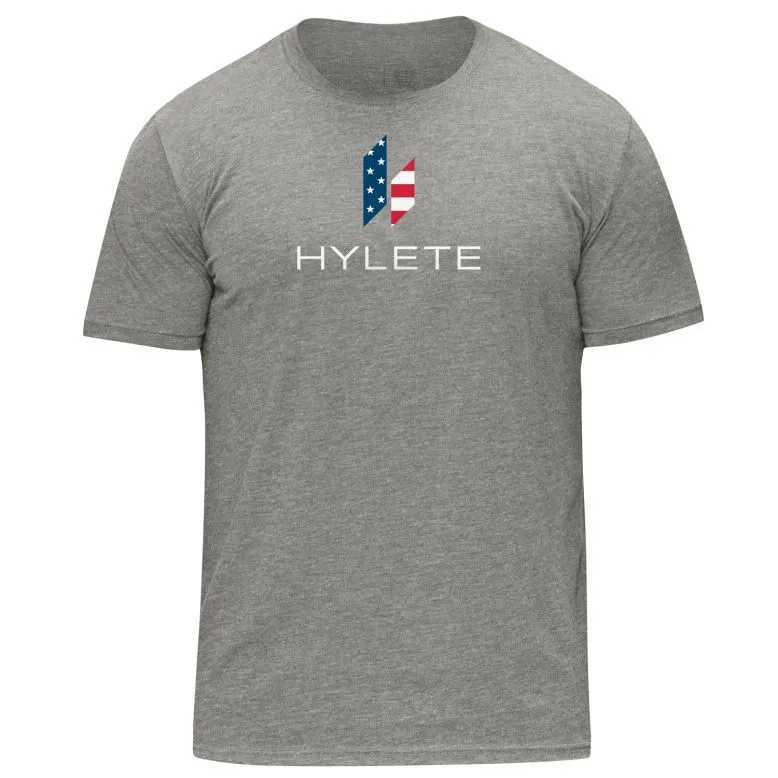 HYLETE Stacked Tri-blend Crew (Heather Gray/USA) - Bilde 2