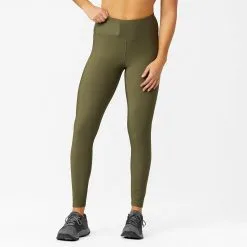 HYLETE Womens Terras Fleece-Lined Tight (Olive)