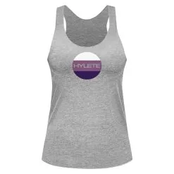 HYLETE Womens Trinity Tri-blend Tank (Charcoal/Orchid)