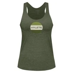 HYLETE Womens Trinity Tri-blend Tank (Vintage Olive/Oatmeal)