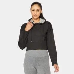HYLETE Eclipse Cropped Hoodie (Black)