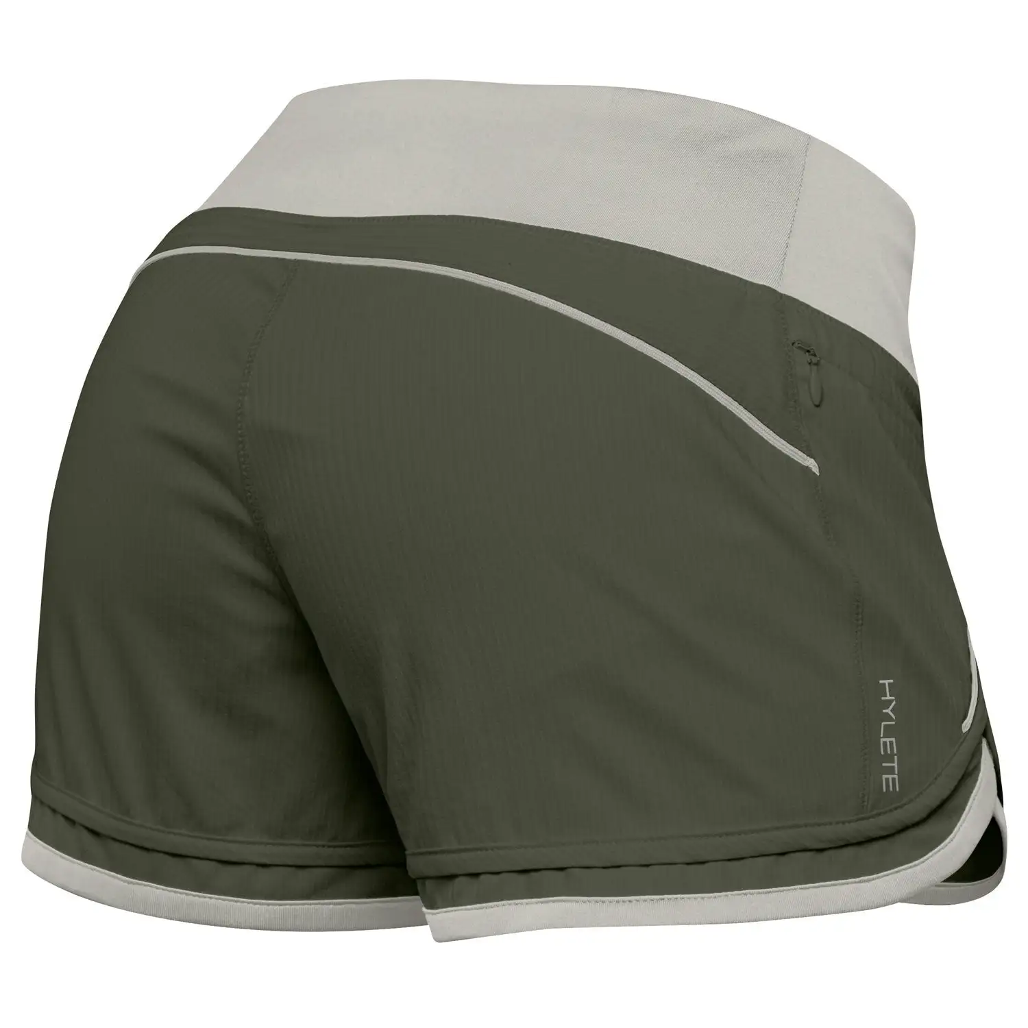 HYLETE Womens Iris Scallop Short (Olive/Oeatmeal) - Bilde 11