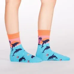 SockItToMe Junior Crew - Dancing Dolphins