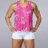 Vull Sport Vull - Ultra Stretch Long Line Tank (Pink Floral)
