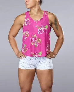 Vull Sport Vull - Ultra Stretch Long Line Tank (Pink Floral)