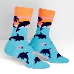 SockItToMe Womens Crew - Dancing Dolphins