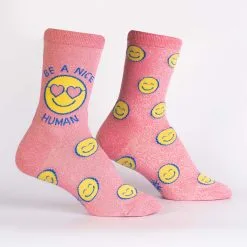 SockItToMe Womens Crew - Be A Nice Human