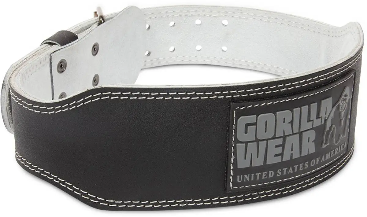 Fitnessgrossisten Leather Padded Belt (10cm), Black/Gray
