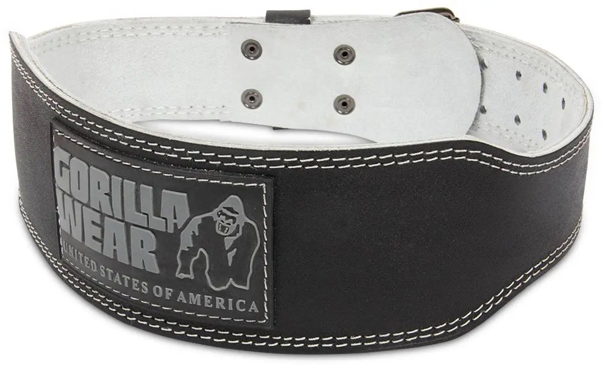 Fitnessgrossisten Leather Padded Belt (10cm), Black/Gray - Bilde 2