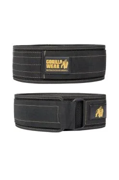 Fitnessgrossisten Gorilla Wear Nylon Lifting Belt (10cm), Black/Gold
